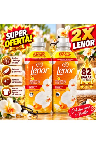 lenor Pachet 2 x Balsam de rufe Fragrance Therapy Gold Orchid & Vanilla, 82 s...