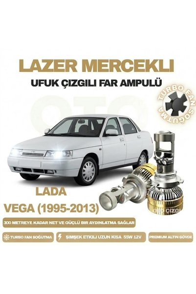Oto Çizgi Lada Vega 1995 - 2013 Mercek Led Ufuk Çizgili Far Ampulü Led Şimşek...