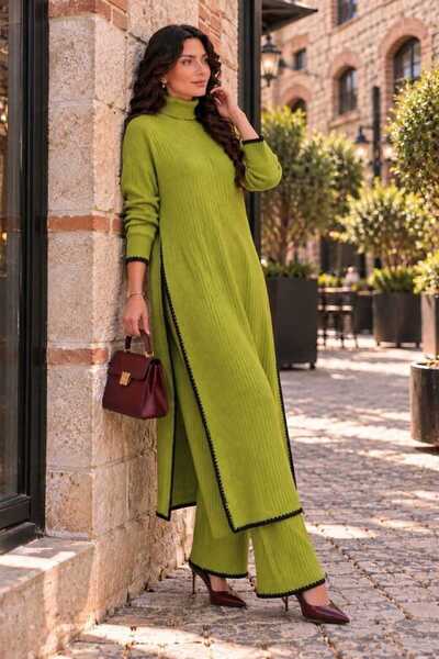 MAY MARA Women's 2-Piece Indian Knitwear Set with Long Tunic and Pants