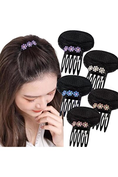 SWIUKPHE Sparkling Rhinestone Flower Hair Volume Enhancer with Invisible Bump...