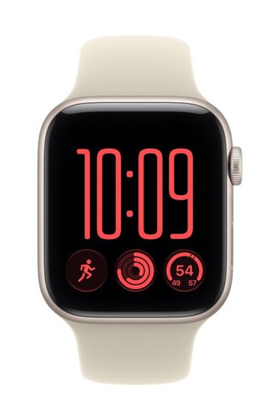 Apple Watch SE 3 GPS + Cellular 44mm Starlight Aluminium Case, Sand Sport Ban...