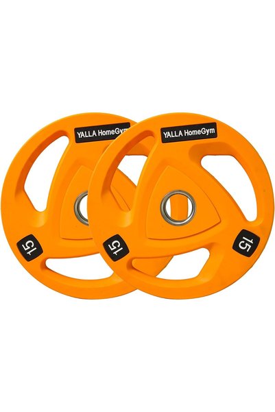 YALLA HomeGym Olympic Tri-Grip Weight Plates, Pair of 15 kg (30 kg Total), 2-...