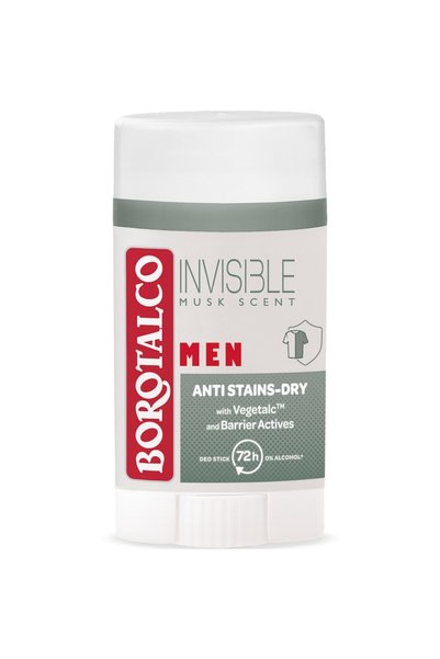 Borotalco Men Invisible Antiperspirant Deodorant Stick, 40 ml