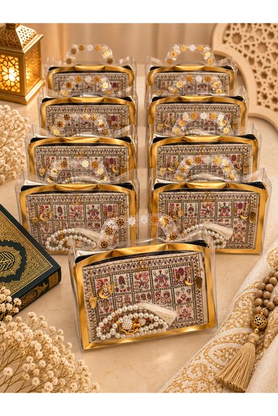 LenaToptan 10 Pieces of Cream Gilded Flared Cover Ethnic Wallet and Prayer Be...