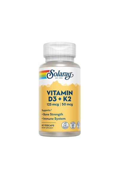Solaray Vitamin D3 + K2 - 60 VegCaps