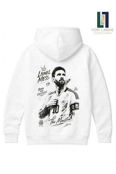 PANDORICA Hanorac unisex cu design Premium Messi Goat, cu 3 fire de ață, cu d...