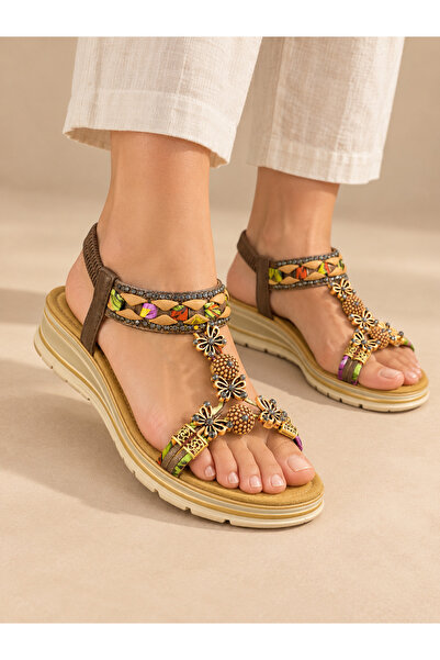 Trendline Women's Beaded Sandals with Elastic Back