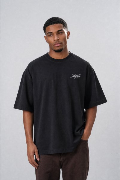 Respire Tricou Oversize Bărbați, Tricou Supradimensionat Streetwear cu Broder...