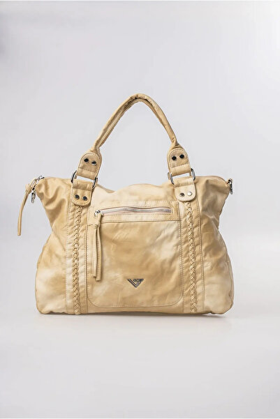 ÇÇS Women's Vintage Washed Leather Look Knitted Detailed Zippered Large Size ...