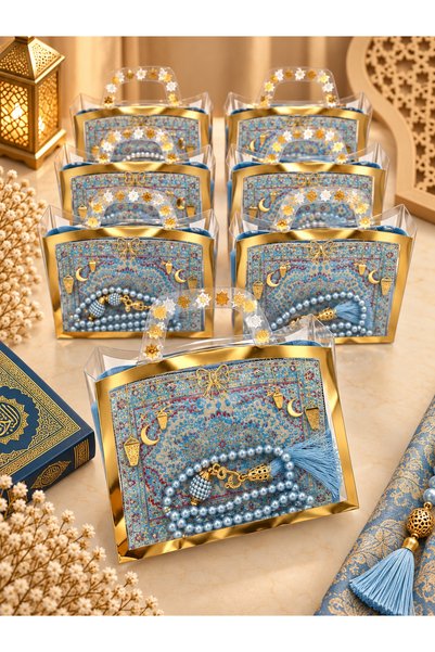 LenaToptan 10 Pieces of Blue Gilded Bag with Flared Cover, Ethnic Wallet and ...