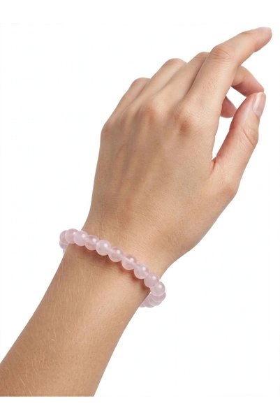 Generic Brand Pink Quartz Natural Stone Bracelet