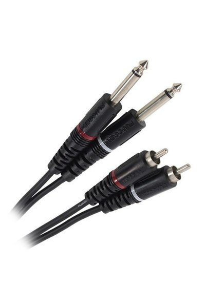 PLUGGER CABLU 2X JACK 6.35 TATA MONO - 2 RCA TATA 6M