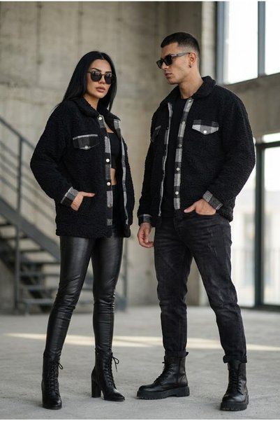 LaraLisa Wellsoft Kuzu Tüyü İçi Astarlı Önü Çıtçıtlı Kadın Erkek Unisex Ceket