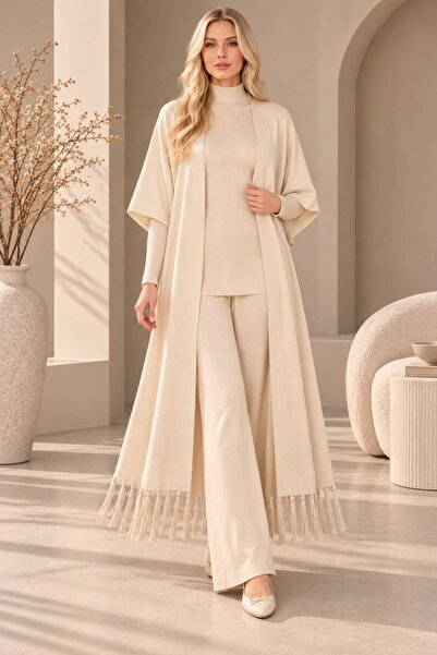 MAY MARA Women's 3-Piece Knitwear Set with Vest, Blouse and Pants