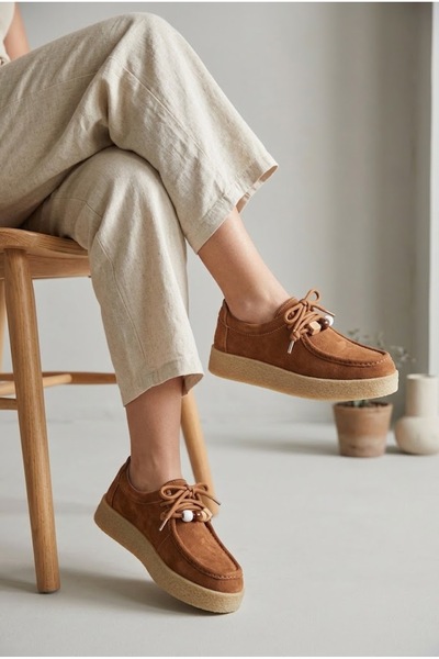 MERVESTORE Women's Suede Look Moccasin Casual Shoes with Bead Accessories and...
