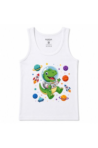 Rabona Fashion Space Explorer Dino - Cute Astronaut Dinosaur Galaxy Graphic T...