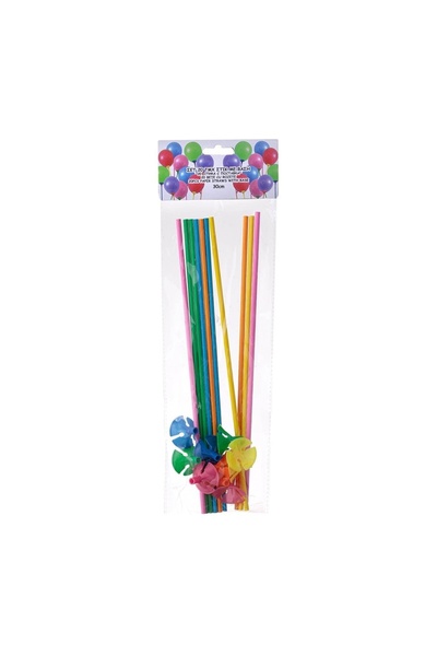 OEM Bete Stick pentru Baloane 30 cm de Diferite Culori cu Baza – 10 buc.