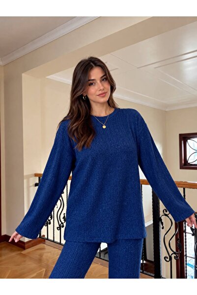 RAHAT FİTİLLİ ÖRME BLUZ PANTOLON TAKIM
