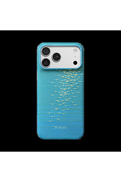 PITAKA Husă pentru iPhone 18 Pro Max, cu sclipiri aurii, albastră.