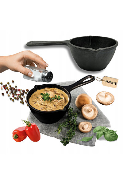 HAGE Cratita mica din fonta pentru sosuri si gustari, neagra, 12 cm –