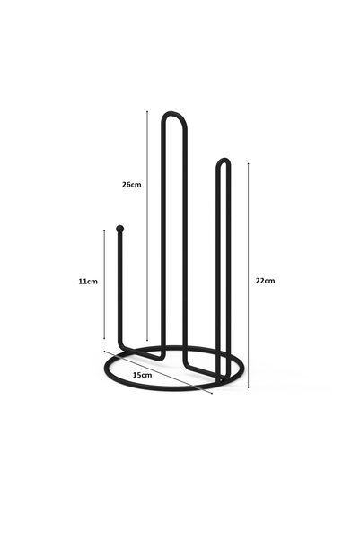 decorelax Countertop Black Metal Vertical Roll Paper Towel Stand - Kitchen Desktop Paper Towel Holder Organizer