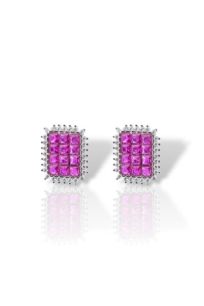 Mentzos Σκουλαρίκια από ασήμι 925 επιπλατινωμένα °   ασήμι (κωδικός FC002822)
