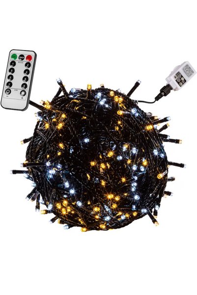 GORILLA Instalatie cu 400 de led-uri, telecomanda, alimentare cu baterii, alb...