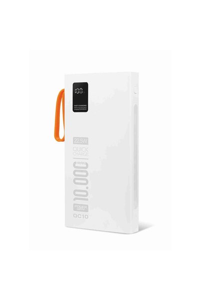 Midcom Powerway QC10 10.000 Mah Pd 22.5W Dahili Kablolu Hızlı Şarj Led Fener Gerçek 10.000 Mah Powerbank