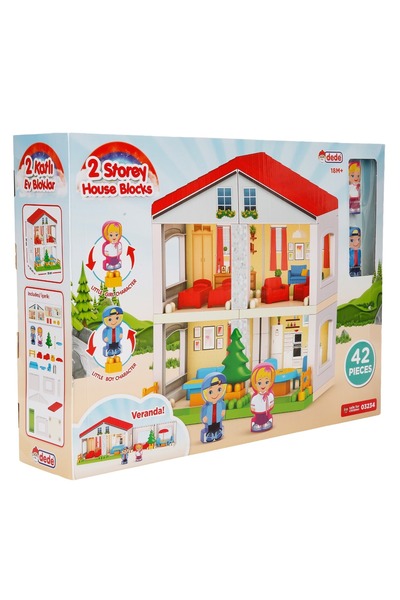 DEDE Set de constructie, Dede, 2 Storey House Blocks, 42 piese