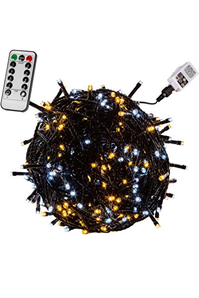 GORILLA Instalatie cu 200 de led-uri, telecomanda, alb/galben