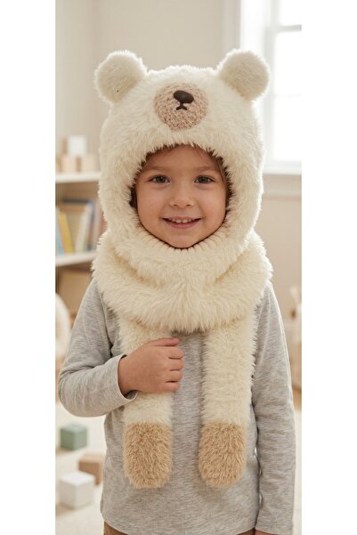 minik'o kids Ki̇tti̇ 26480-03 Girls' and Boys' Neck Warmer Beanie