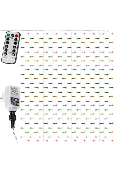 GORILLA Instalatie led tip perdea, 600 led-uri, 6 x 3 m, telecomanda, multicolor