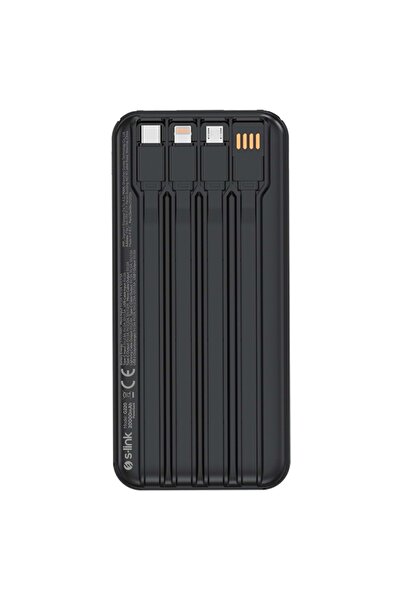 Midcom S-link IP-G220 20000mAh PD20W+QC3.0 Dahili Kablolu Siyah LCD Taşınabilir Pil Şarj Cihazı Powerbank