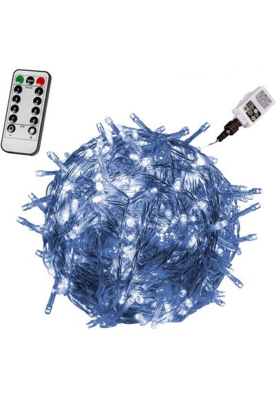 GORILLA Lumini cu leduri, decorative, alba, 600 de leduri, telecomanda de con...