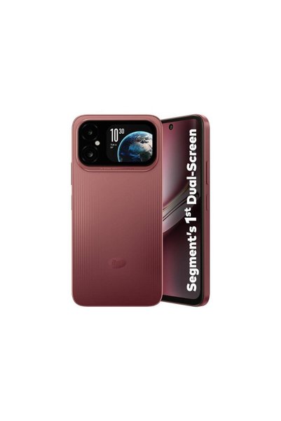 İtel A300+ dual display smartphone 128gb, 6+12gb ram, 4g - deep cherry (middl...