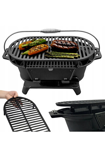 HAGE Gratar pe carbune din fonta tip hibachi 50x25cm, 12 kg –