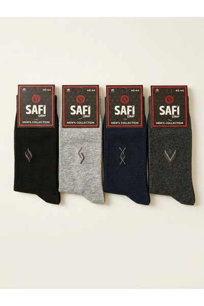 Shine Elagance Black Anthracite, Navy Blue, Different Colors, 4-Pack Men's Socket Socks
