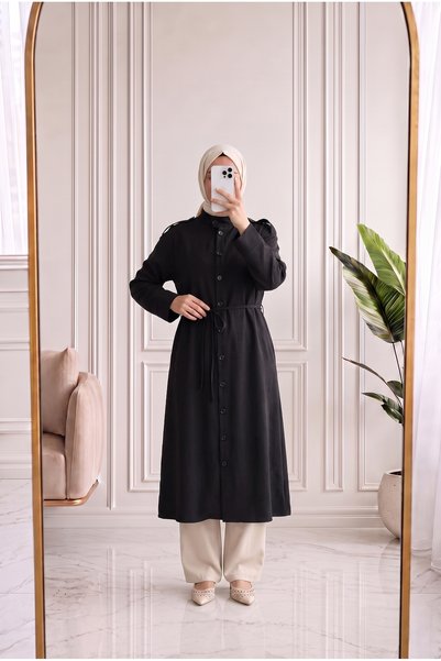 Holehola Dilzar cu nasturi pe umăr, model Cap-EK1124 Negru