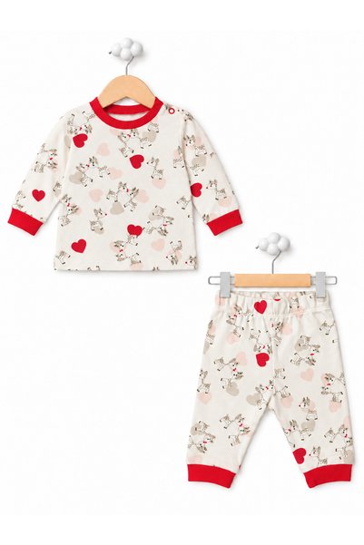For My Baby 100% Cotton Long Sleeve Patterned 2-Piece Baby Girl Set