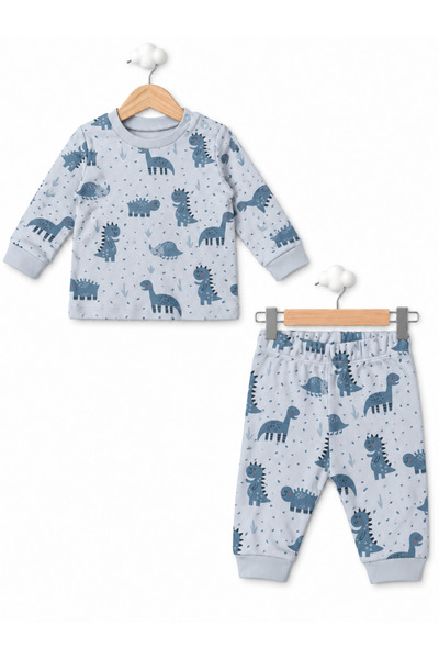 For My Baby 100% Cotton Long Sleeve Patterned 2-Piece Baby Boy Set