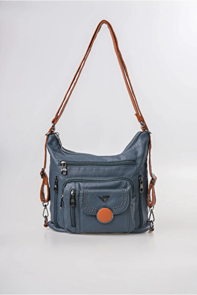 ÇÇS Women's Multi-Compartment Zippered Soft Leather Look Adjustable Strap Sho...