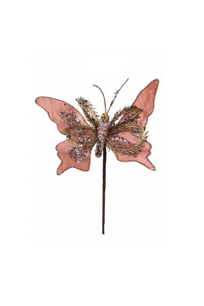 Dekorsende Ornament pentru brad de Crăciun, tip Phoenix, cu clips, roz cu scl...