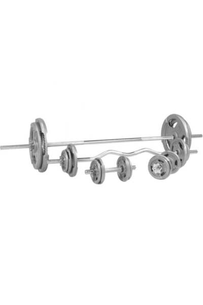 Gorilla Sports Set complet gantere + 2 bare, discuri fonta, 108kg