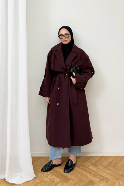 Melike Tatar Trench lung supradimensionat 90-3009