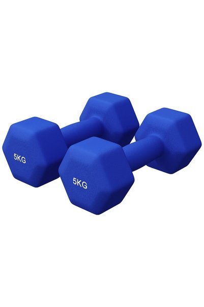 Gorilla Sports Шестоъгълни неопренови фитнес дъмбели 2 - 10 кг 10 кг (2 x 5 кг)