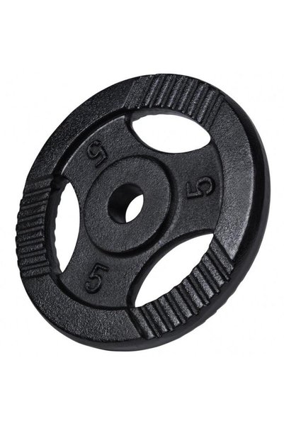 Gorilla Sports Discuri de halteră din fontă Gripper 0,5 - 20 kg Negru / 30 mm...
