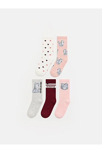 LC Waikiki Quality Parts from Çelebi Store: 5-Piece Embroidered Girls' Socks