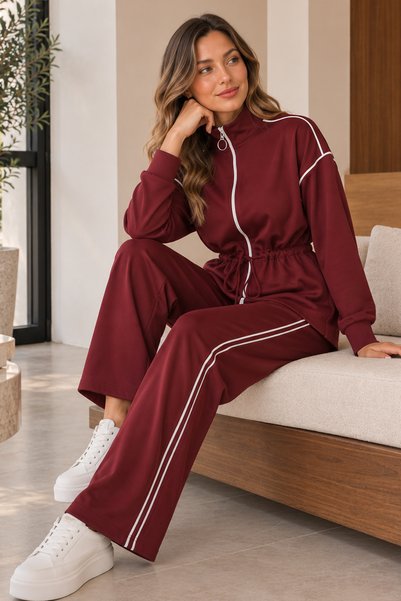 benguen Set dublu modal cu fermoar N8291 Prune