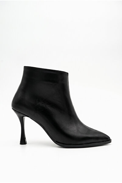 Shoesers Women's Pointed Toe Zippered Thin High Heel Ankle Boots (10 cm Heel)