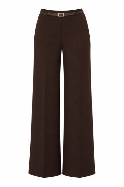 QUAŞE Belted Crepe Palazzo Pants